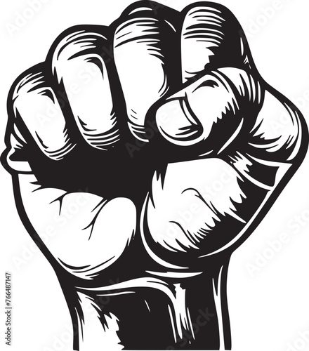 wrist fist pump, hands clenched power strength icon logo vector. Fight for rights, protest