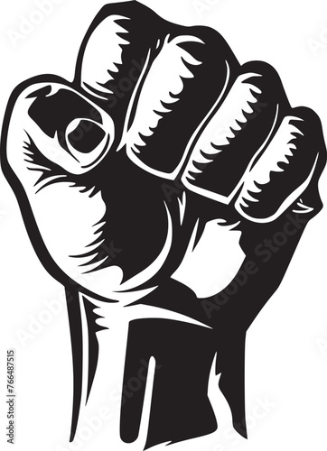 wrist fist pump, hands clenched power strength icon logo vector. Fight for rights, protest