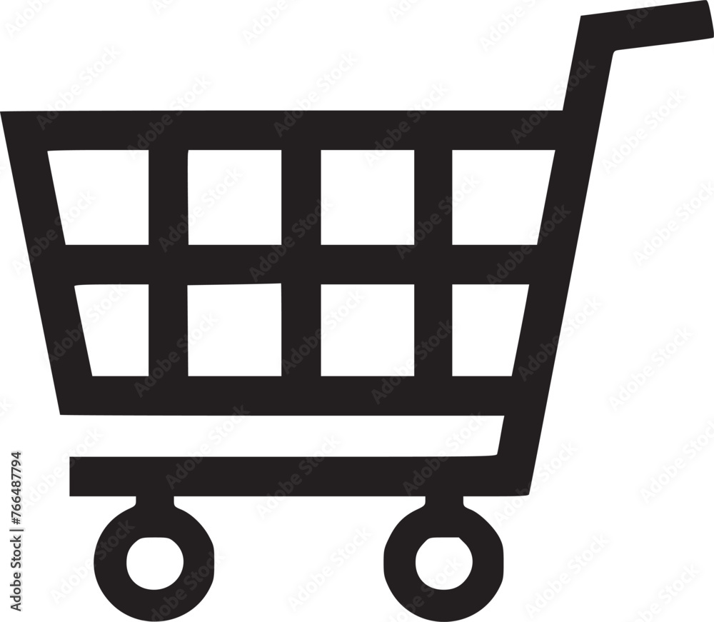 Shopping cart vector icon, flat design. Isolated on white background