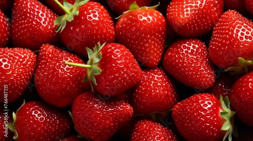 A close up image of fresh strawberries photo