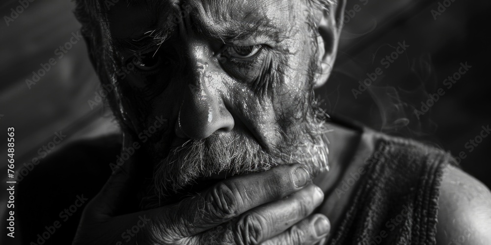 A black and white photo of an elderly man. Suitable for various projects A black and white photo of an elderly man. Suitable for various projects