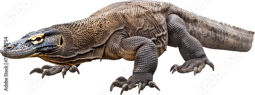 Komodo dragon in profile  cut out transparent