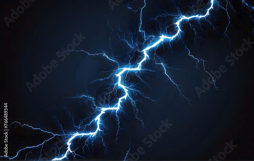 A bolt of blue lightning against a dark background