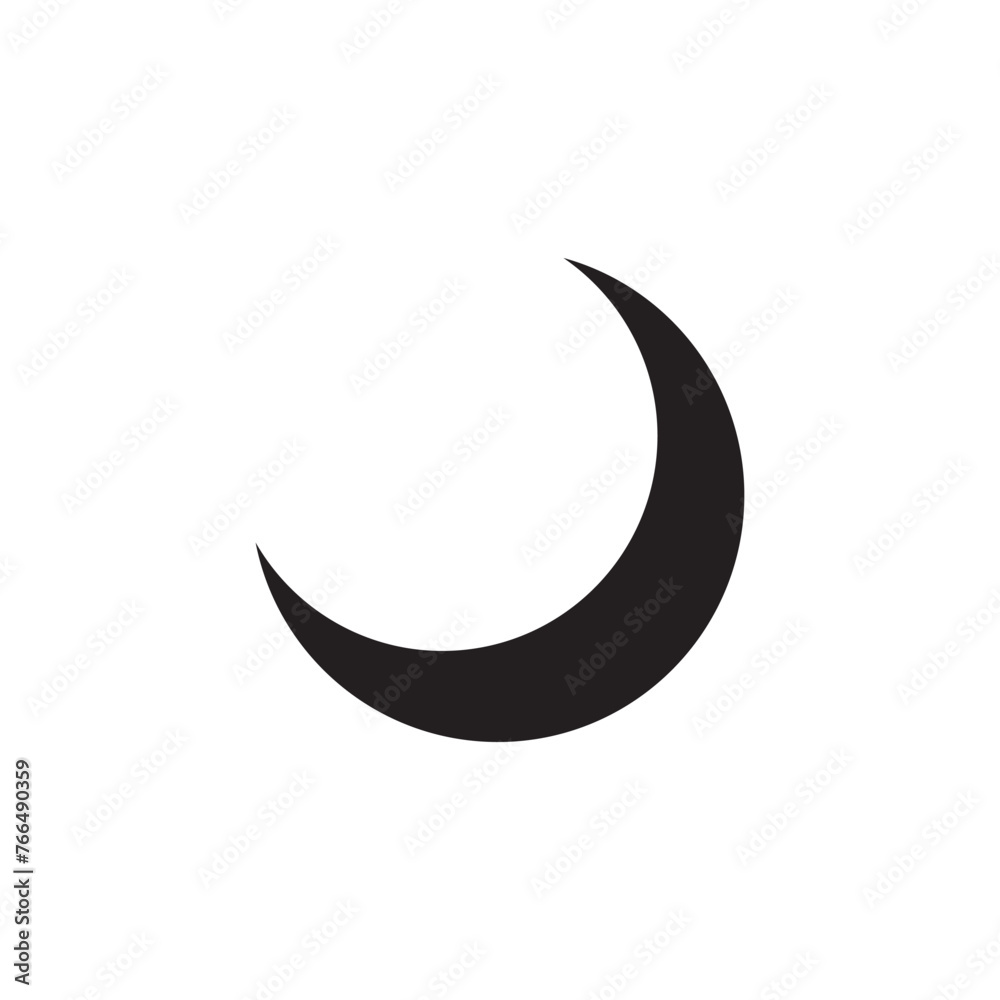 Crescent moon icon. Half moon flat sign design. Moonlight symbol pictogram. Moon and stars UX UI icon. Astronomy astrology icon Crescent moon icon. Half moon flat sign design. Moonlight symbol pictogram. Moon and stars UX UI icon. Astronomy astrology icon
