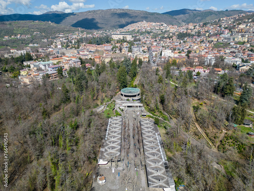 drone photo, view from above of Fiuggi terme with the Fonte Bonifacio VIII photo