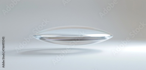 A transparent disk flying over the on a white background, 8k Model Lexica Aperture v3.5 Dimensions 8