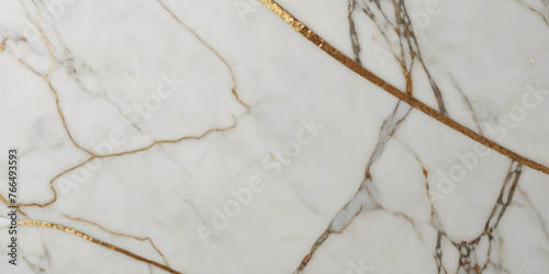Beautiful white and golden line Carrera stone marble texture background. White and golden wavy smooth marble line wallpaper background.