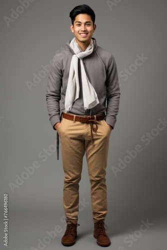 Studio portrait of a young man in casual outfit