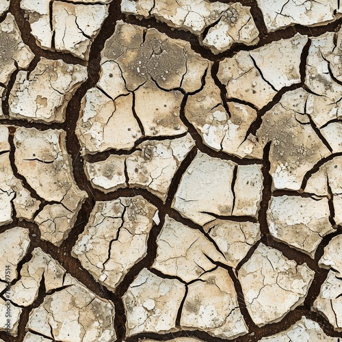 Seamless texture of cracked dry ground.