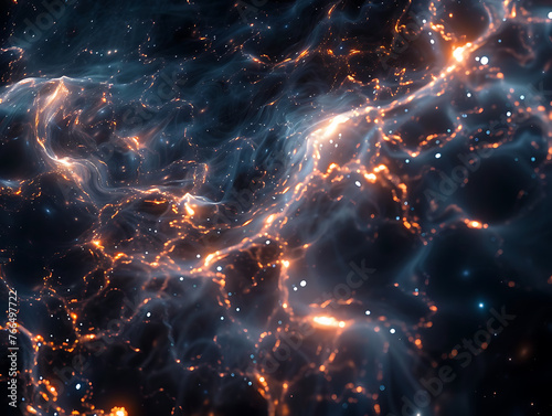 Cosmic Interconnected Abstract Background with Intricate Web Pattern