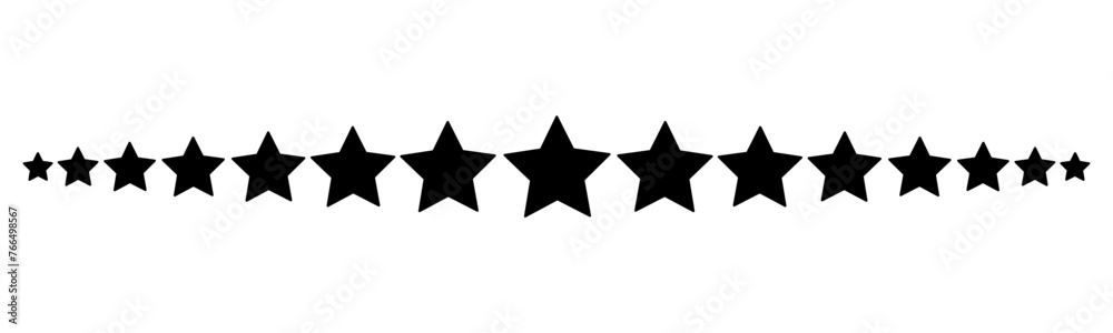 Stars line transition from big to small Stars line transition from big to small