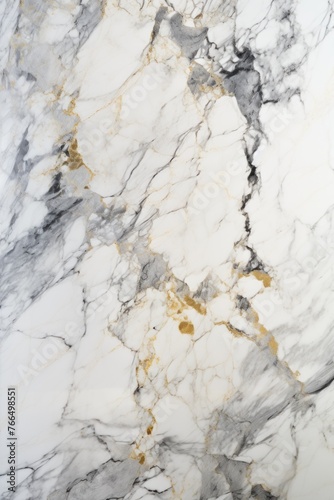 White marble texture with grey and gold veins © Molostock
