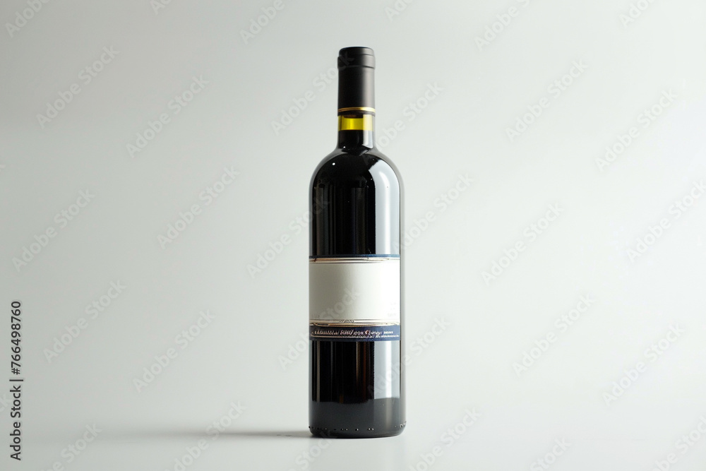 A captivating image showcasing the simplicity of a solitary bottle of malbec wine against a clean white background, with ample space on the label for customization. A captivating image showcasing the simplicity of a solitary bottle of malbec wine against a clean white background, with ample space on the label for customization.