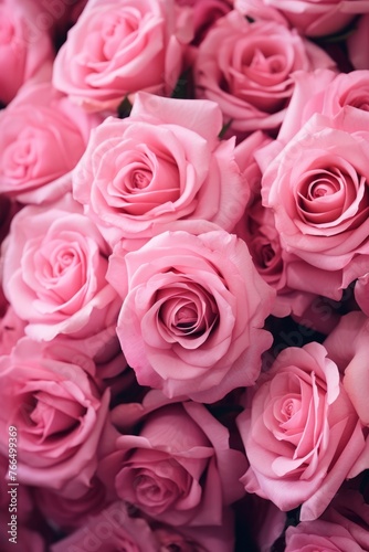 A beautiful bouquet of pink roses