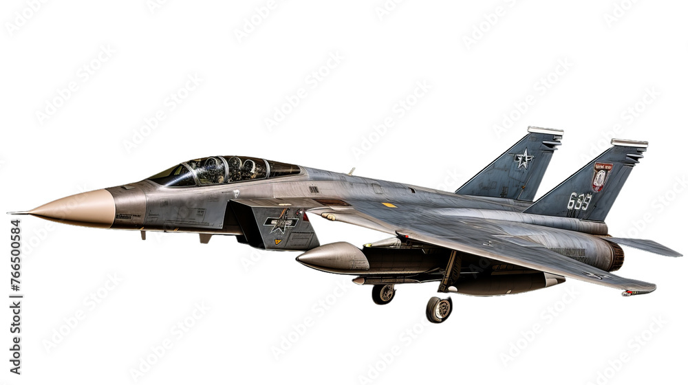 A sleek fighter jet soars gracefully through a vast, empty white sky A sleek fighter jet soars gracefully through a vast, empty white sky