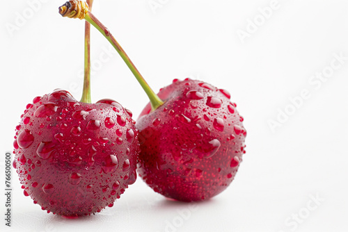 Cherry isolated on white backgroundisolated on solid white background. photo