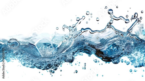Water splashing on a clean white background, suitable for various design projects