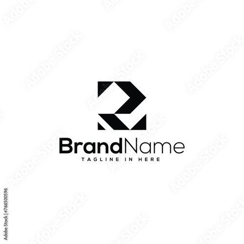 initial monogram P or R logo vector
