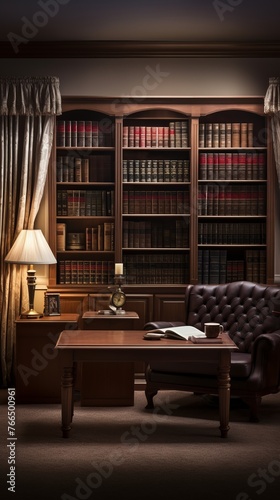 leather armchair in a wood-paneled library