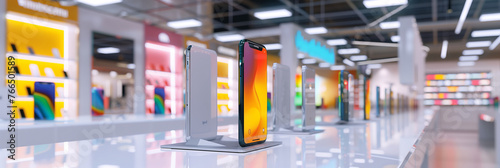 view to a modern styled store for mobile phones and smartphones