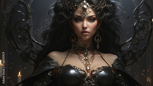 AI technology Queen of darkness  mystic dark fantasy photo