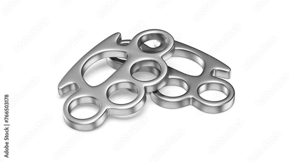 Pair of brass knuckles on white background Pair of brass knuckles on white background