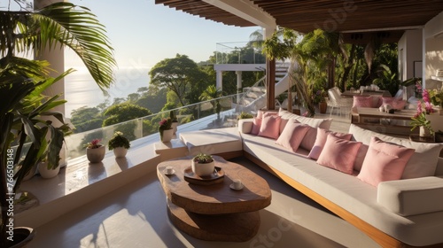 Modern luxury villa with stunning ocean views © Molostock