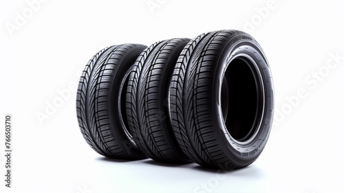 Car tires isolated on white background.Generative AI