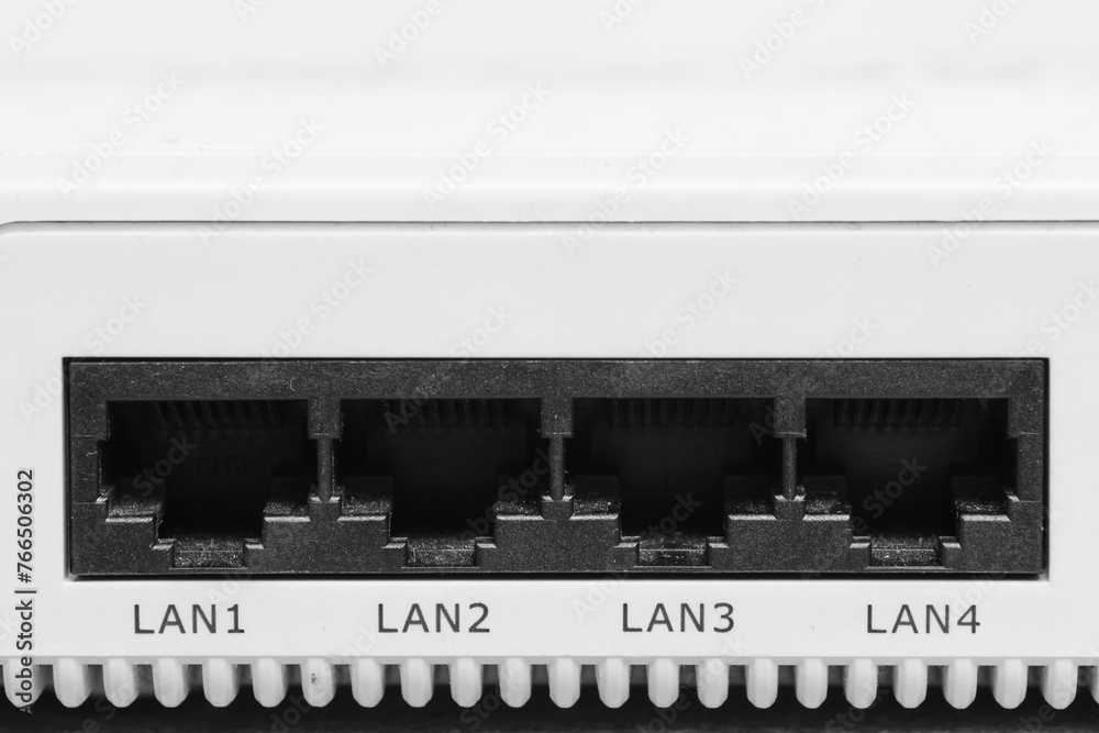 Four lan inputs on the back of the modem. Four lan inputs on the back of the modem.