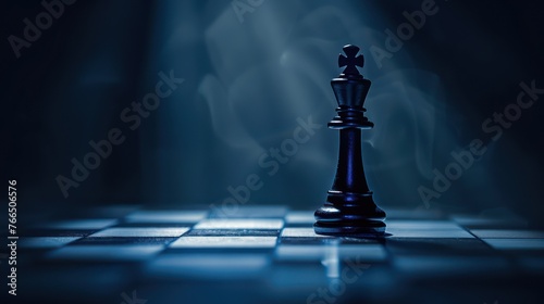A solid, dark background with a chess king casting a long shadow, portraying the depth of leadership