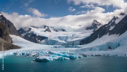 Panoramic view of glacier