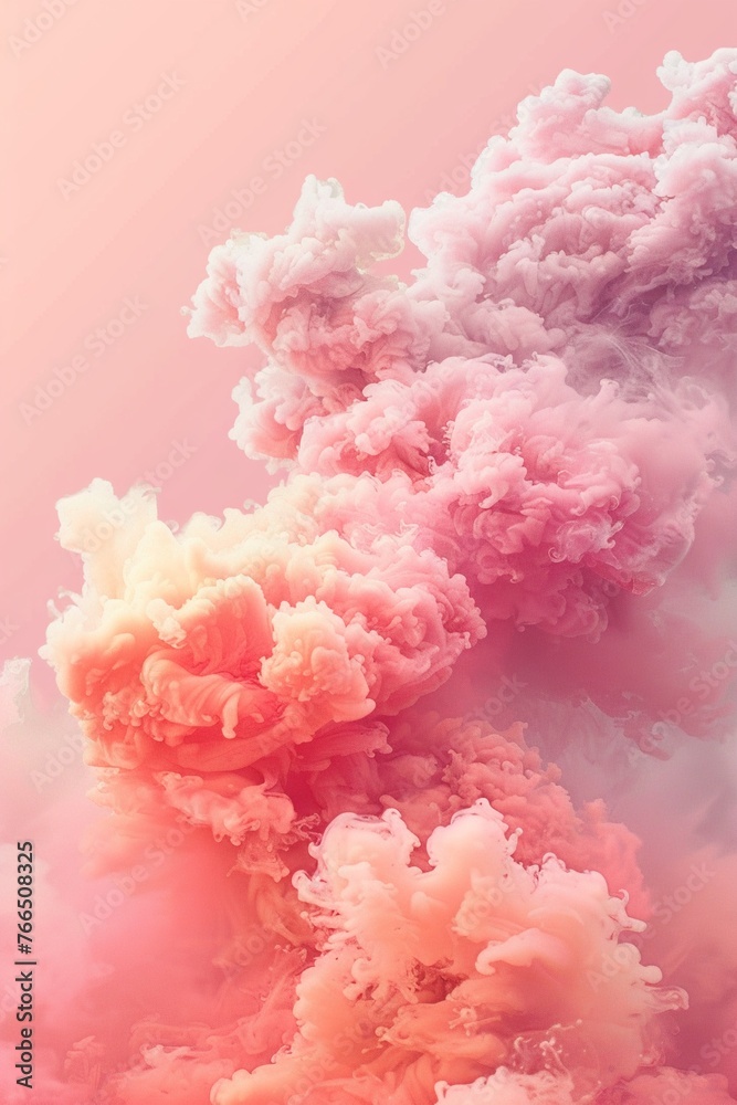 Pastel pink background with a hint of peach.