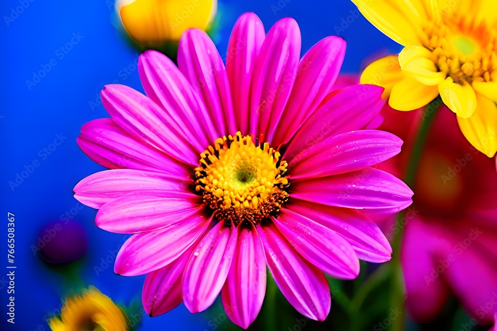 Obraz premium yellow and purple flowers,nature flowers purple color