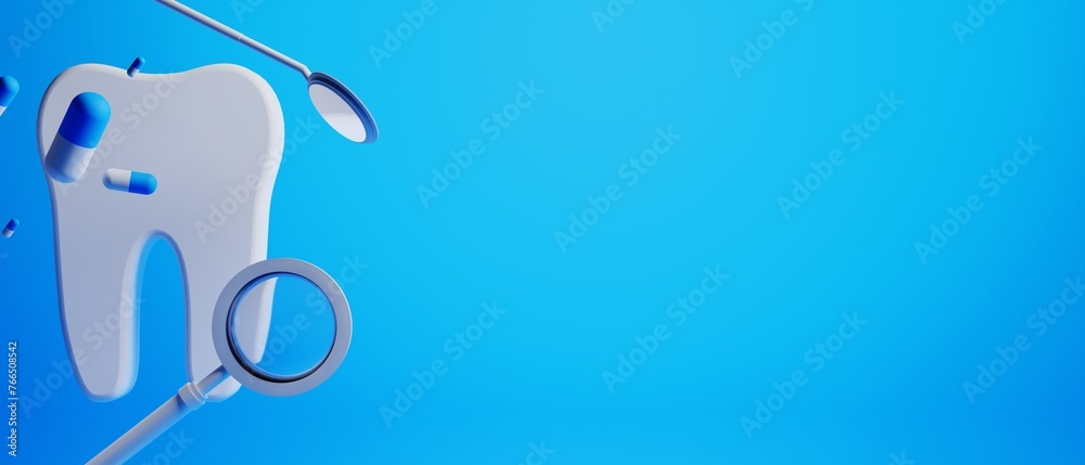 3d object illustration for dentist tooth with tools of medical health care for dental clinic hospital bussiness 3d object illustration for dentist tooth with tools of medical health care for dental clinic hospital bussiness