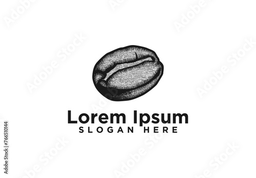 Hand drawn coffee bean Logo Designs Vector Illustration