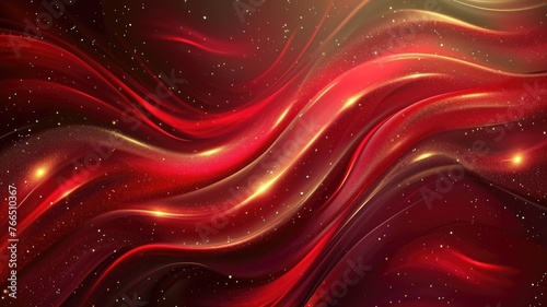 The abstract picture of the two colours of red and gold colours that has been created form of the waving shiny smooth satin fabric that curved and bend around in this beauty abstract picture. AIGX01.