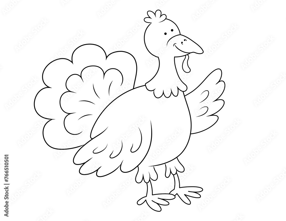 turkey coloring picture. black and white drawing that you can print on standard 8.5x11 inch paper