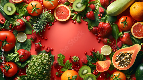 Vegetables and Fruits Background