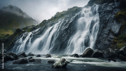 Remote waterfall surrounded by nature and beauty