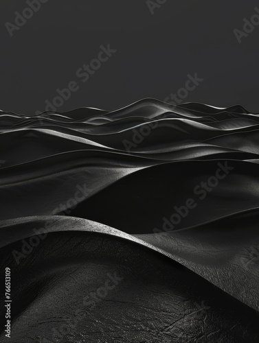 Flowing black abstract waves with subtle line highlights.
