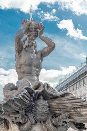 Obraz na płótnie Triton Fountain in Rome, Italy