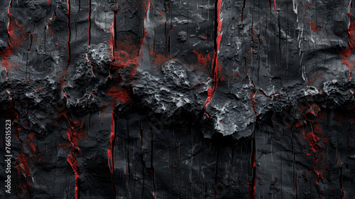 Red and black cracked rock texture with a lava-like appearance.
