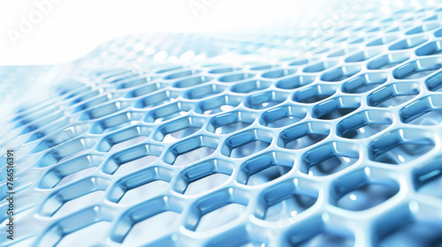 Azure Matrix  Abstract Graphene Mesh in White and Blue. Generative AI