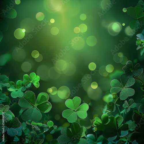 st patrick background with leaves