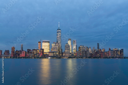 New York. Stunning view of lower Manhattan Skyline from New Jersey, United States of America.