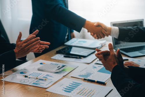 business background.handshake business men in the business center