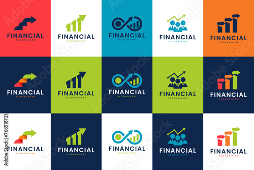collection of finance business logo , growth investment , logo design template.