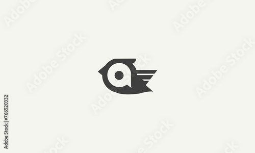 initials a bird icon simple monogram logo design vector illustration