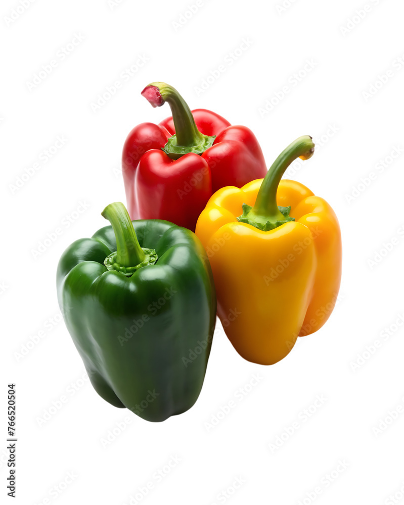 fresh sweet pepper with leaves isolated fresh sweet pepper with leaves isolated