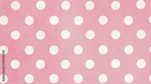 Subtle pink polka dot pattern creating a playful and cheerful backdrop for various designs and compositions.